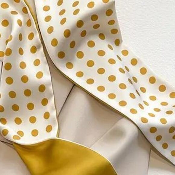 GOLDEN DOTTED RIBBON SCARF - Picture 1 of 2